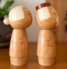 Sato Suigai Couple Kokeshi Dolls Wishing For Health And Longevity  15cm 16cm