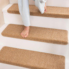 Bullnose Carpet Stair Treads Faux Sisal For Wooden Steps Indoor   Set Of 14 Anti