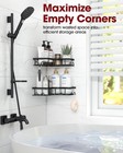 Black Corner Shower Caddy Adhesive No Drilling Bathroom Shelves