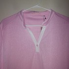 Nancy Lopez Women s Golf Shirt 1x  Mesh Jacquard Polo Upf 50  Short Sleeve Pink