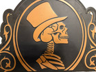 Sexton Single Malt Whiskey Advertising Large Metal Sign Skeleton Top Hat Rare