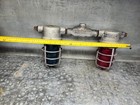 Vintage Explosion Proof Industrial Light Fixtures W blue  Red Glass   Shield