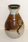 Japanese Art Pottery Flower Vase Studio Signed By Artist 9  Glazed