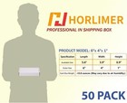 50 White Corrugated Shipping Mailer Small Packaging Packing Boxes 6x4x1