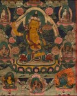 Antique Manjushri Thangka     Tibetan Buddhist Deity     Hand Painted Early 1900s