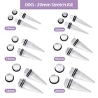 Big Ear Gauges Kit 24 Pieces Acrylic Tapers And Plugs Double O-rings Stretchi   
