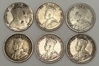 Canada 1910 1913 1919 1929 1930 1931 Edwards Vii   George V 10c Silver 6 Coins