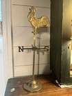 Vintage Copper Brass Tabletop Weathervane Rooster Standalone Farmhouse Decor
