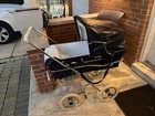 Perego Vintage Navy Blue Baby Carriage Single Bassinet carrycot Hood canopy