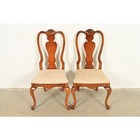Queen Anne Solid Mahogany Side Chairs Or Dining Chairs By Stanley  Pair