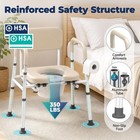 T21 Bedside Commode Toilet Portable Chair For Adults   Seniors Padded Seat  