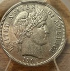 1906 Barber Dime Pcgs Au55     Mint Error Struck Through Grease