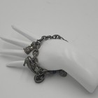 Vintage 7 5  Pewter Tone Cat Charms Bracelet W  Mouse Toggle Clasp