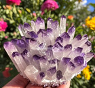 2025rare Large Raw Light Purple Amethyst Crystal Cluster Healing Reiki Home Deco