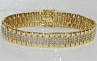 Men s 8ct Tennis Bracelet 14k Yellow Gold Plated Round Cut Simulated Diamond