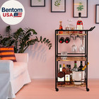 3 Tier Bar Cart  Mini Liquor Utility Cart For Wine Beverage Dinner Party  Rollin
