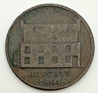 1801 Great Britain Angusshire Brechin Church Token 1 2 Penny Dh 9 Cud Error