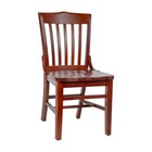 Mahogany Finished School House Back Wooden Restaurant Chair