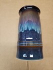 Vtg Bill Campbell Studio Pottery 7    Large Columnar Vase Flambeaux Drip Glaze