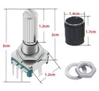 Wwzmdib 6pcs Ec11 Rotary Encoder With Push Button 360   5 Pins And Knob Cap For