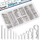 304 Stainless Steel Cotter Pins Assortment Kit - 200 Pcs For Hitch Pin Lock