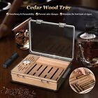 Cigar Humidor With Cedar Tray  Humidifier   Hygrometer  Desktop Cigar Case Box T