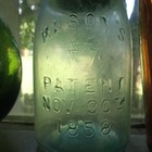 Midget Small Mouth Pint Mason s Keystone Patent Nov 30th 1858 Jar   Repro Lid
