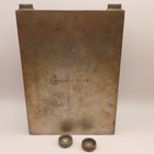 Early 1900s Abercrombie   Fitch Pewter Travel Slab Double Flask Rare Prohibition