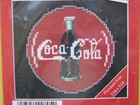 Coca-cola Counted Cross Stitch Coke Button Disc Plastic Canvas Kit Nos Us Seller