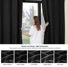 Bedsure Blackout Linen Textured Window Curtains W  Top Grommets  52    84     Black