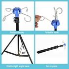 Portable Collapsible Iv Pole Stand  Aluminum Alloy  4 Hook 3 Leg  Adjustable    