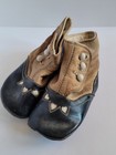 Vintage Victorian Era Two Tone Leather Baby Infant Shoes Side Button Up Used Guc