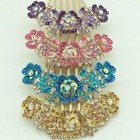 Sparkly Floral Hair Comb Rhinestone Crystal Wedding Bridal Hairpin Accessory