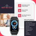 Medical Alert Rectangular Smart Watch For Seniors   Fall Detection