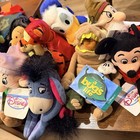 Vintage Lot Of 11 Disney Store Beanies Bean Bag Plush Dolls Mickey  Donald  Pooh