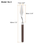 4pcs 17mm No 3 Painting Palette Knives Stainless Steel Spatula Red Wood Handle