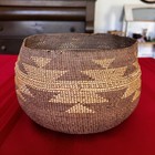 Antique Native American  hupa  Basket Acorn Mush Cooking Basket 6   x8   