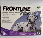 2x Frontline Plus Flea   Tick Control For Dogs 45-88 Lbs  6 Doses New Sealed