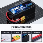 Zeee 6s Semi Solid State Li-ion Battery 22 2v 10c 22000mah With Xt90-s