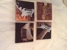 Set Of 4 Coasters Eric Clapton With Initials On The Back Brand New In Box 