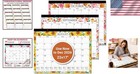 Elegant 22x17 Floral Desk Calendar 2025-2026 With Stickers   Daily Blocks