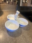 Pillsbury Dough Boy Ceramic Three Bowl Snack Dish With Pretzel