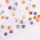 10 Glass Heart Beads Star Charms Electroplated Jewelry Supplies Assorted Mix 8mm