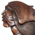 Hand Carved Vintage Wooden Male Native American Indian Facial Wall Plaque 9   x6   