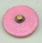 Victorian Glass Button - Unusual Pink Color  Incised Gold Luster Flowers Medium