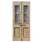 Pair Of Reclaimed 44    French Colonial Doors With Iron Inserts  Ned2310