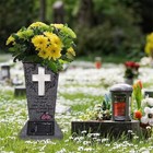 Solar Led Memorial Cemetery Grave Vase Flower Holder Spikes Decoration