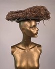 Victorian 1890   s Oversized Straw Pancake Hat - As Acquired