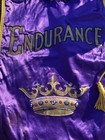 Antique Ioof Odd Fellows Banner Silk  Folk Art Fraternal Endurance Crown