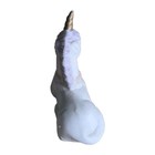 Vintage 1980s Porcelain Unicorn Figurine White W  Purple Mane Gold Horn Small   